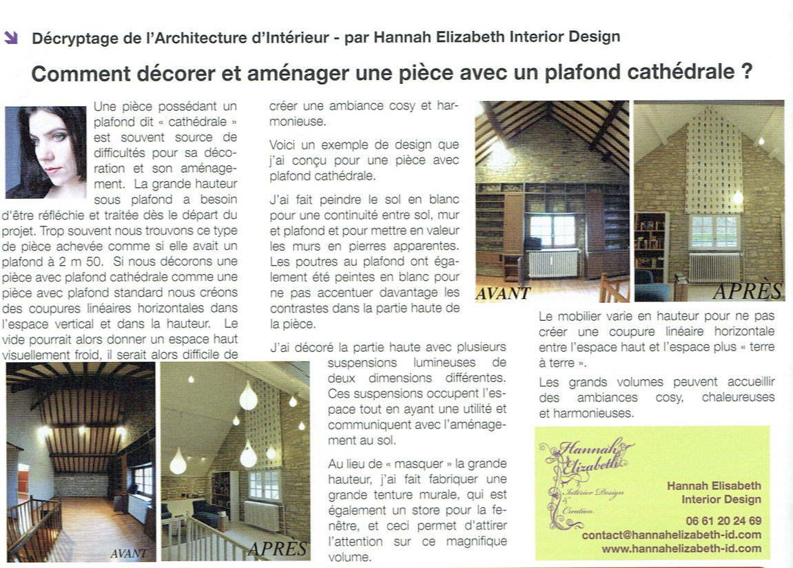 Decorer avec plafond cathedrale