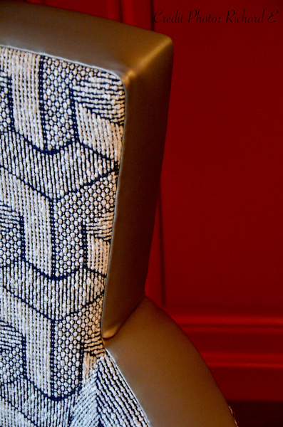 Detail fauteuil tissu geometric hannah elizabeth interior design