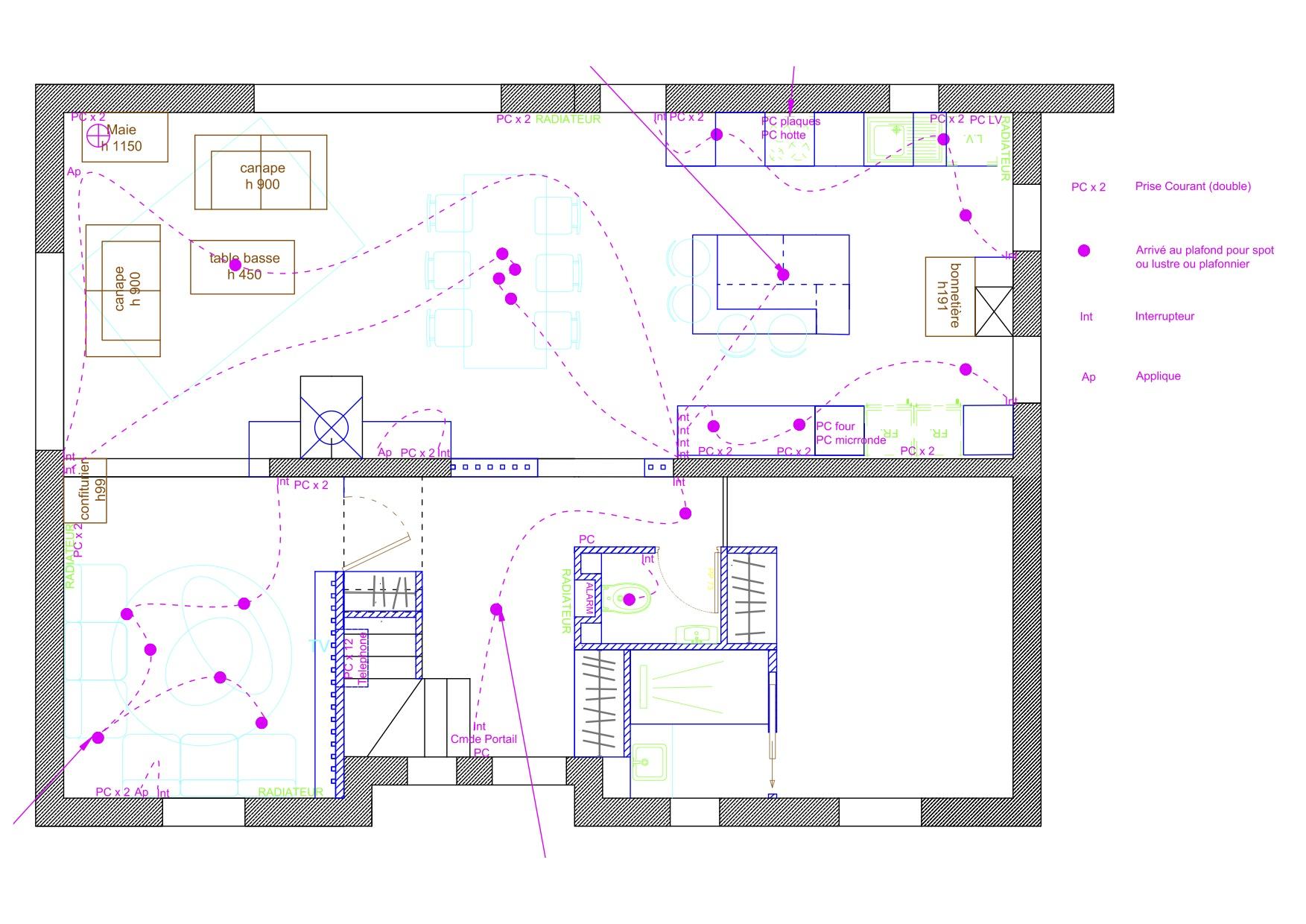 Plan final avec elec et elevations cuisine 29 janvier 2020