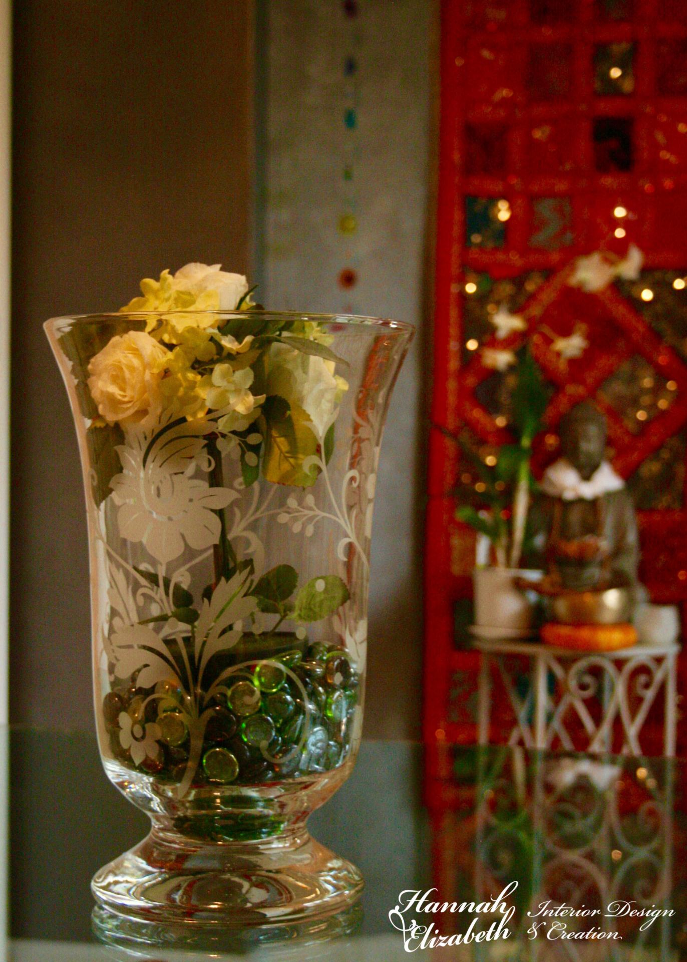 Vase et table a langer verre